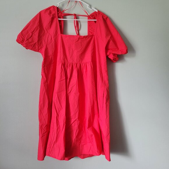 Draper James Dresses & Skirts - Draper James Coral Dress Women's XL Knee Length Smocked Puff Short Sleeve NWT